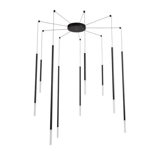 Люстра подвесная Стик (Stick) 8400/27L Lumion белая на 9 ламп, основание чёрное в стиле минимализм паук Люстра подвесная Стик (Stick) 8400/27L Lumion белая на 9 ламп, основание чёрное в стиле минимализм паук