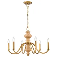 Люстра подвесная Donna WE584.06.503 Wertmark без плафона на 6 ламп, основание бежевое бронзовое в стиле кантри классический Люстра подвесная Donna WE584.06.503 Wertmark без плафона на 6 ламп, основание бежевое бронзовое в стиле кантри классический
