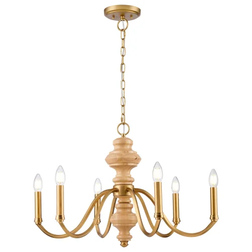 Люстра подвесная Donna WE584.06.503 Wertmark без плафона на 6 ламп, основание бежевое бронзовое в стиле кантри классический Люстра подвесная Donna WE584.06.503 Wertmark без плафона на 6 ламп, основание бежевое бронзовое в стиле кантри классический