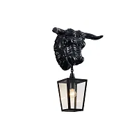 Настенный светильник Bison 4001-1W Favourite уличный IP44 чёрный 1 лампа, плафон прозрачный в стиле замковый кантри E27