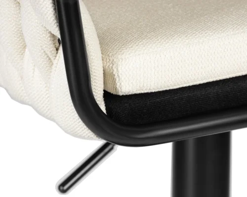Стул барный  9690-LM LEON, цвет сиденья кремовый (LAR 275-33), цвет основания черный Dobrin, кремовый/текстиль, ножки/металл/чёрный, размеры - 890*1100***550*490 фото 8