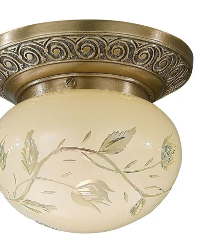 Светильник потолочный PL 7742/1 Reccagni Angelo жёлтый 1 лампа, основание античное бронза в стиле классический  фото 2