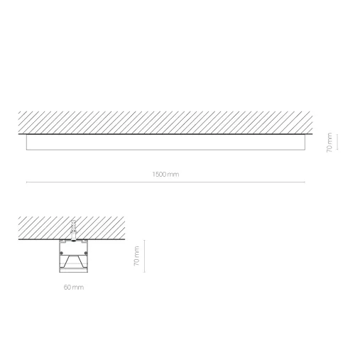 Светильник офисный потолочный LED Office Pro Led 10213-NW Nowodvorski размеры *60*1500 мм, тёплый белый 3000К, 4540 лм, мощность 40 вт, на 15 кв.м фото 3