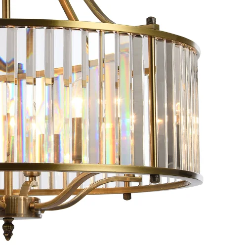 Люстра подвесная PLAZA 81408/6C BRASS Natali Kovaltseva прозрачная на 6 ламп, основание латунь в стиле современный  фото 3