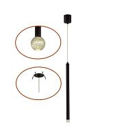 Светильник подвесной LED Fiano 4373/3LA Odeon Light чёрный на 1 лампу, основание чёрное в стиле хай-тек трубочки встраиваемый