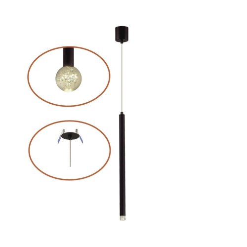 Светильник подвесной LED Fiano 4373/3LA Odeon Light чёрный на 1 лампу, основание чёрное в стиле хай-тек трубочки встраиваемый