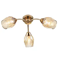 Люстра потолочная Allium 663/3P Escada янтарная на 3 лампы, основание золотое в стиле современный 