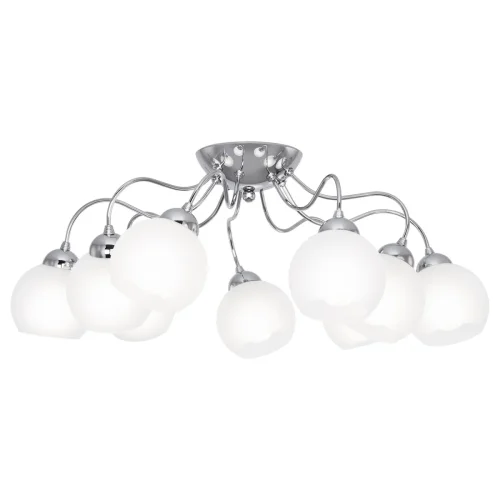 Люстра потолочная Лучиана CL147191 Citilux белая на 9 ламп, основание хром в стиле современный шар