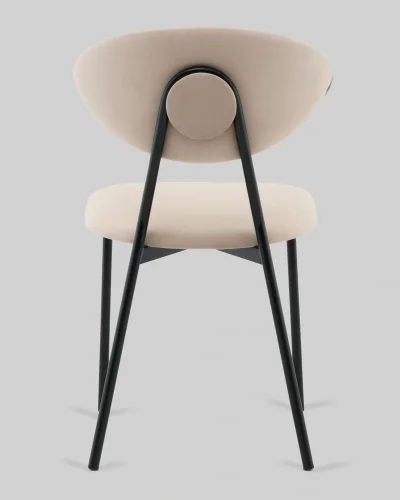 Стул обеденный Квинси велюр кремовый УТ000041639 Stool Group, бежевый/велюр, ножки/металл/чёрный, размеры - ***** фото 4