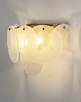 Бра Alba V11075-2W Moderli прозрачный белый на 2 лампы, основание золотое латунь в стиле современный американский 