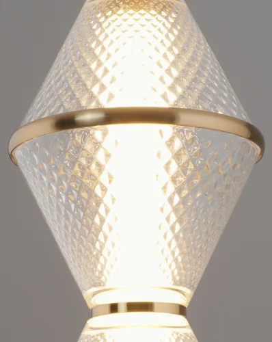 Светильник подвесной LED Senta V11360-PL Moderli белый золотой на 1 лампу, основание золотое в стиле современный фото 4