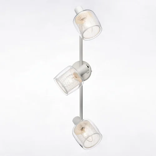 Бра с выключателем Смит CL530530 Citilux прозрачный на 3 лампы, основание белое в стиле лофт современный  фото 3