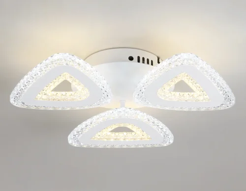 Люстра потолочная LED с пультом FA4018 Ambrella light белая на 1 лампа, основание белое в стиле современный хай-тек с пультом фото 4