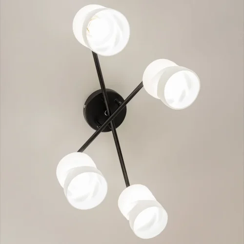 Люстра потолочная Нильс CL132145 Citilux белая на 4 лампы, основание чёрное в стиле современный  фото 4