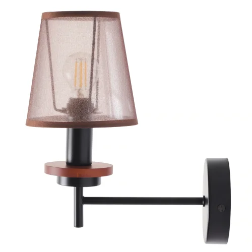 Бра Daniel MR1850-1W MyFar коричневый на 1 лампа, основание чёрное в стиле классический современный  фото 4