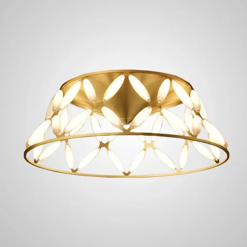 Люстра потолочная ISOLA D58 207952-23 ImperiumLoft белая на 1 лампа, основание золотое в стиле современный 