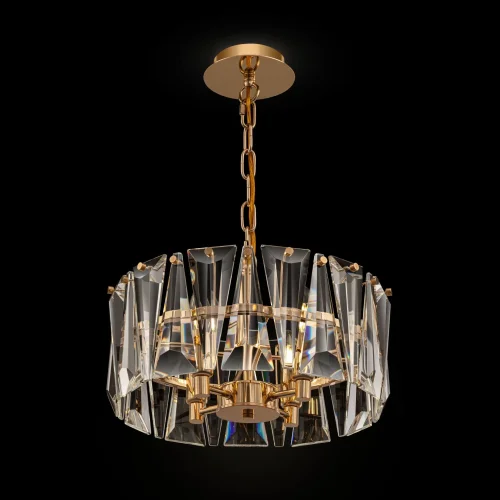 Люстра подвесная хрустальная Puntes MOD043PL-04G Maytoni прозрачная на 4 лампы, основание золотое в стиле современный  фото 2
