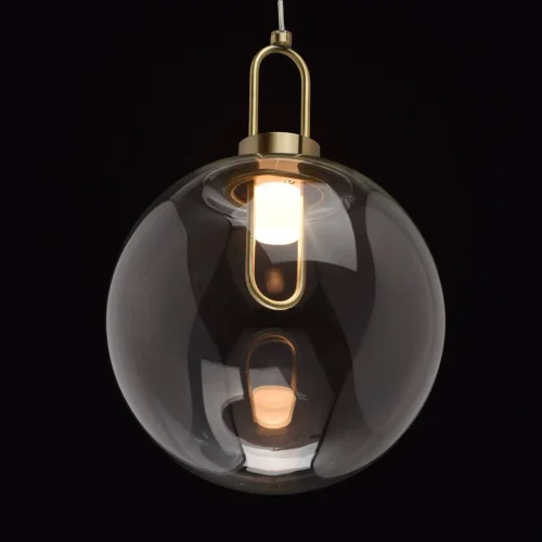 Светильник подвесной LED Крайс 657011101 DeMarkt прозрачный 1 лампа, основание бронзовое в стиле современный шар фото 4