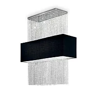 Люстра подвесная PHOENIX SP5 NERO Ideal Lux чёрная прозрачная на 5 ламп, основание хром в стиле современный 