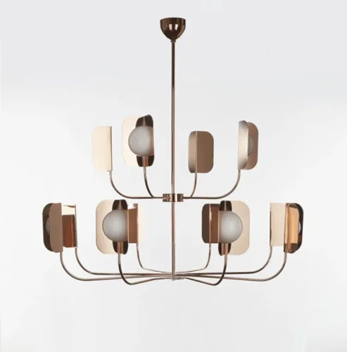 Люстра на штанге Chandeliers LEAF D120 192776-26 ImperiumLoft латунь на 12 ламп, основание латунь в стиле современный 