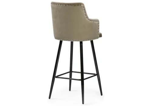 Барный стул Ofir dark beige 15048 Woodville, бежевый/велюр, ножки/металл/чёрный, размеры - ****500*370 фото 4