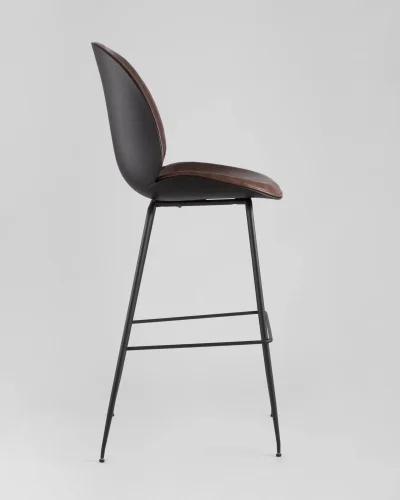 Стул барный Турин со спинкой, коричневый экокожа, черные ножки УТ000001768 Stool Group, коричневый/экокожа, ножки/металл/чёрный, размеры - ****460*540 фото 5
