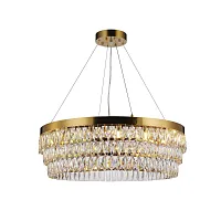 Люстра подвесная хрустальная Magnitudo 2206-16P Favourite прозрачная на 16 ламп, основание золотое в стиле модерн 