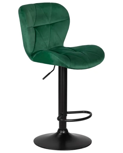 Стул барный 5022_BlackBase-LM BARNY BLACK, цвет сиденья зеленый велюр (MJ9-88), цвет основания черный Dobrin, зелёный/велюр, ножки//чёрный, размеры - 890*1100***460*540 фото 2