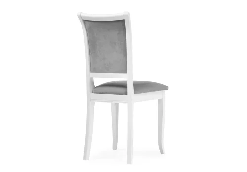 Деревянный стул Корнелл серый велюр / белый 515974 Woodville, серый/велюр, ножки/массив бука/белый, размеры - ****460*520 фото 4