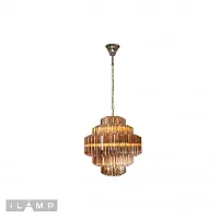 Люстра подвесная Destiny MD0267-7B iLamp коричневая на 7 ламп, основание хром в стиле американский современный 