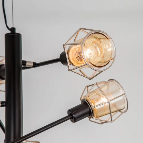 Светильник подвесной лофт Таверна CL542161 Citilux бежевый 6 ламп, основание чёрное в стиле лофт  фото 4