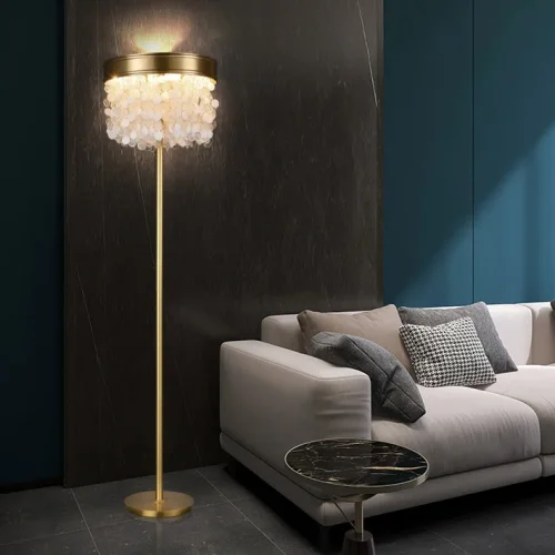 Торшер VERONA FL B 212111-23 ImperiumLoft прозрачный на 6 ламп, основание латунь в стиле современный фото 6