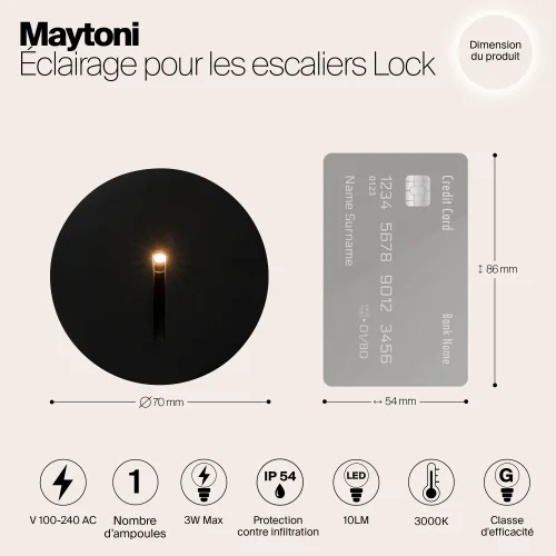 Подсветка для лестниц LED Lock O014SL-L3B3K Maytoni уличный IP54 чёрный на 1 лампу, плафон чёрный в стиле современный LED фото 12