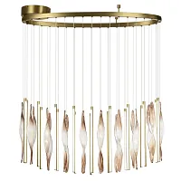 Люстра подвесная Спира (Spira) 5468/118L Odeon Light бежевая коричневая на 1 лампу, основание латунь в стиле классический современный Люстра подвесная Спира (Spira) 5468/118L Odeon Light бежевая коричневая на 1 лампу, основание латунь в стиле классический современный
