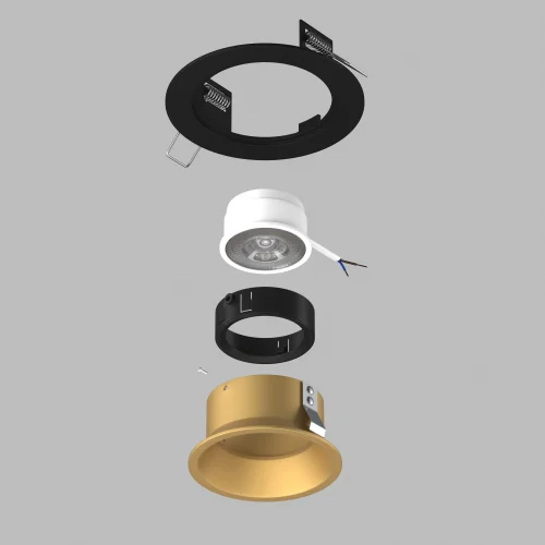 Светильник точечный Domino D61703BMOD Lightstar чёрный золотой на 1 лампу, основание чёрное золотое в стиле современный круглый фото 3