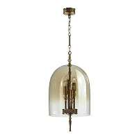 Светильник подвесной Bell 4892/4 Odeon Light янтарный 4 лампы, основание бронзовое в стиле классический 