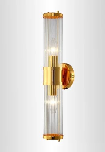 Бра SANCHO AP2 GOLD Crystal Lux прозрачный на 2 лампы, основание золотое в стиле классический фото 4