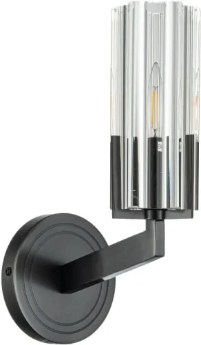 Бра Malone 6035-1 BL CL Belfast прозрачный на 1 лампу, основание чёрное в стиле современный  Бра Malone 6035-1 BL CL Belfast прозрачный на 1 лампу, основание чёрное в стиле современный