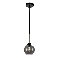 Светильник подвесной Grappoli V000218 Indigo серый чёрный 1 лампа, основание чёрное в стиле хай-тек 