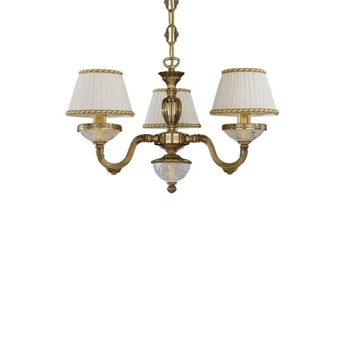 Люстра подвесная  L 6502/3 Reccagni Angelo белая на 3 лампы, основание золотое в стиле классический  фото 3