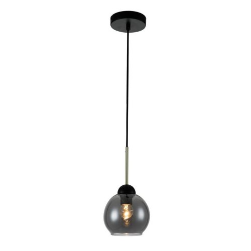 Светильник подвесной Grappoli V000218 Indigo чёрный серый 1 лампа, основание чёрное в стиле хай-тек 