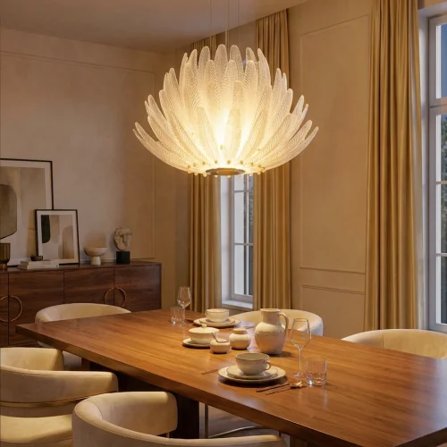 Люстра подвесная LED Deltoro CL327150 Citilux прозрачная на 1 лампу, основание золотое в стиле современный флористика арт-деко фото 7