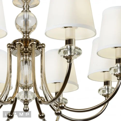 Люстра подвесная Magic P2344-8 nic iLamp белая на 8 ламп, основание никель в стиле современный американский фото 4