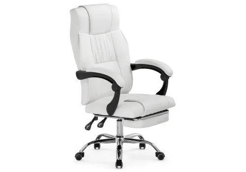 Компьютерное кресло Born whitе 15346 Woodville, белый/экокожа, ножки/металл/хром, размеры - *1120***610* фото 2