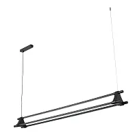 Светильник подвесной LED CLT 071C L1400 BL Crystal Lux чёрный на 3 лампы, основание чёрное в стиле современный линейный