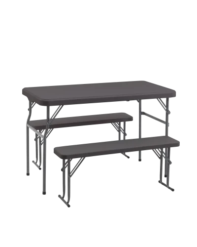 Комплект стола и двух скамеек, коричневый УТ000038758 Stool Group на 1 , основание в стиле современный раскладной фото 7