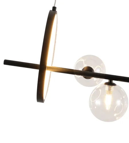 Светильник подвесной Иона 07608-10A,19 Kink Light прозрачный 11 ламп, основание чёрное в стиле современный лофт молекула шар фото 3