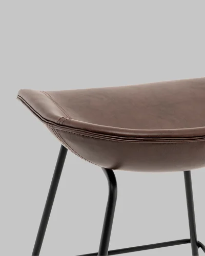 Стул полубарный Фуриоса экокожа коричневый УТ000041269 Stool Group, коричневый/экокожа, ножки/металл/чёрный, размеры - ***** фото 6