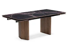 Стеклянный стол Монерон 200(260)х100х77 мейджик / орех кантри 553540 Woodville столешница чёрная из стекло мдф