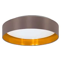 Светильник потолочный LED Maserlo 2 99542 Eglo белый золотой коричневый 1 лампа, основание коричневое в стиле современный 